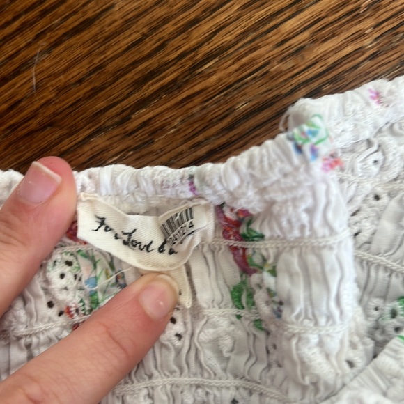 For Love and Lemons stretch smocked floral top - Picture 2 of 4